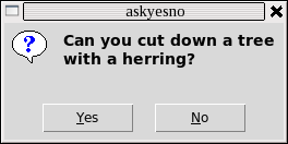 Screen shot of askyesno.